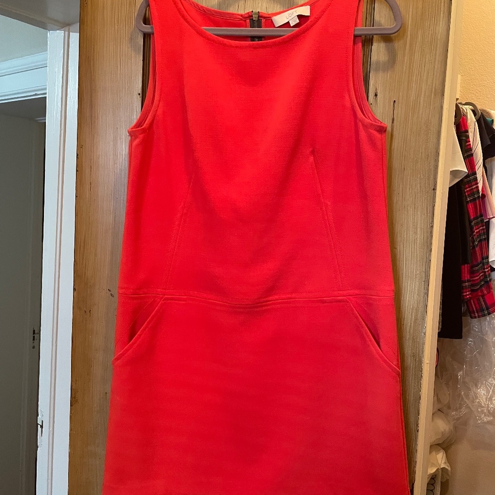 Orange shift dress